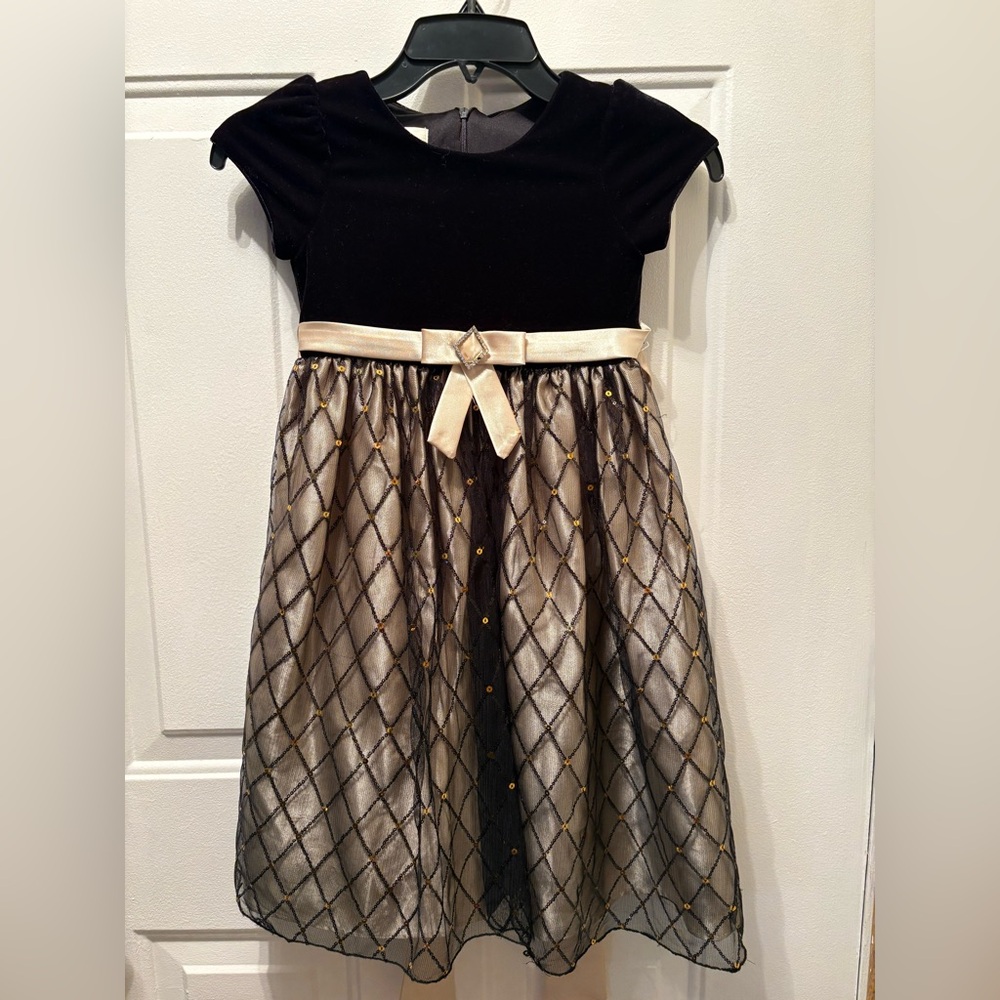 Cinderella Black and Gold Formal Kids Dress